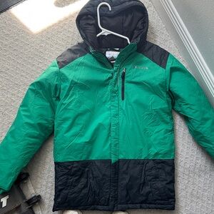 Columbia Kids Green and Black Hooded Ski Jacket